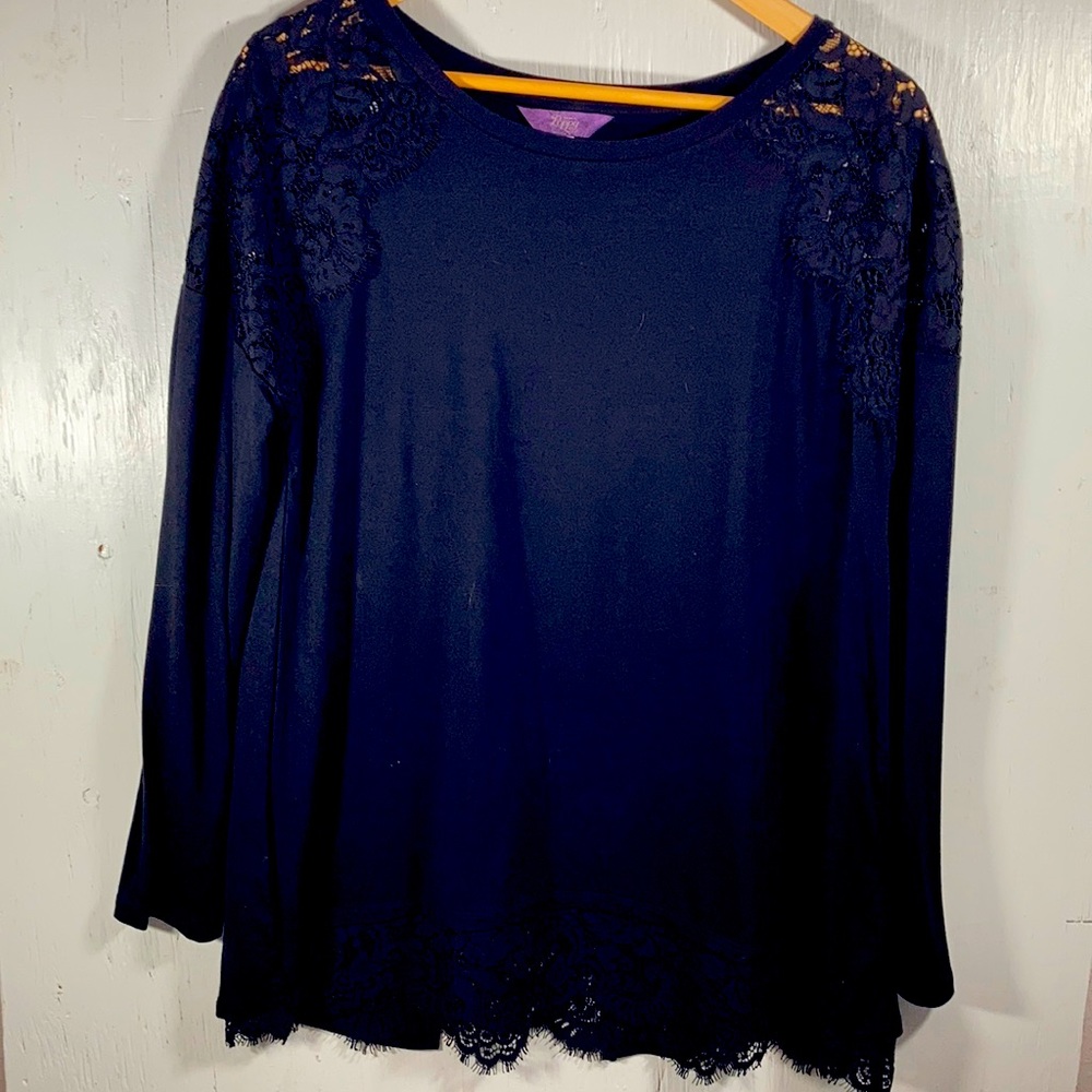 Truly poppy Black long sleeve top
